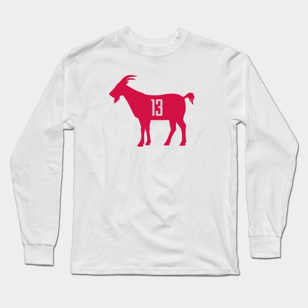 HOU GOAT - 13- White Long Sleeve T-Shirt by KFig21